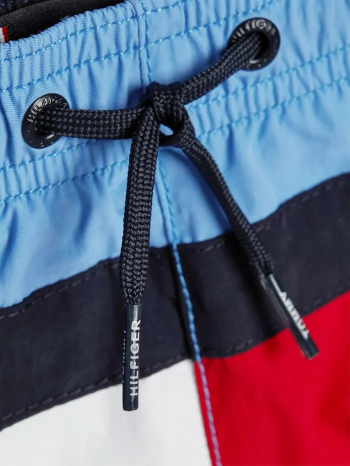 Tommy Hilfiger ColourBlocked Mid Length Swim Shorts Hydrangea Blue Boys Swimwear Cheap On Sale