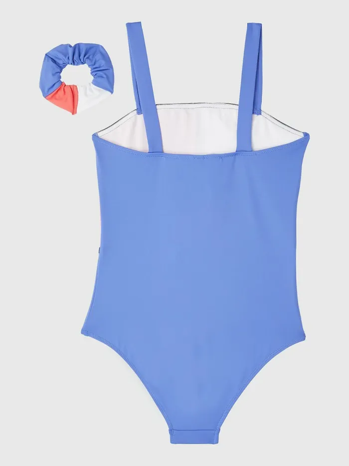 Tommy Hilfiger ColourBlocked OnePiece Swimsuit Iris Blue Girls Swimwear Gift Ideas