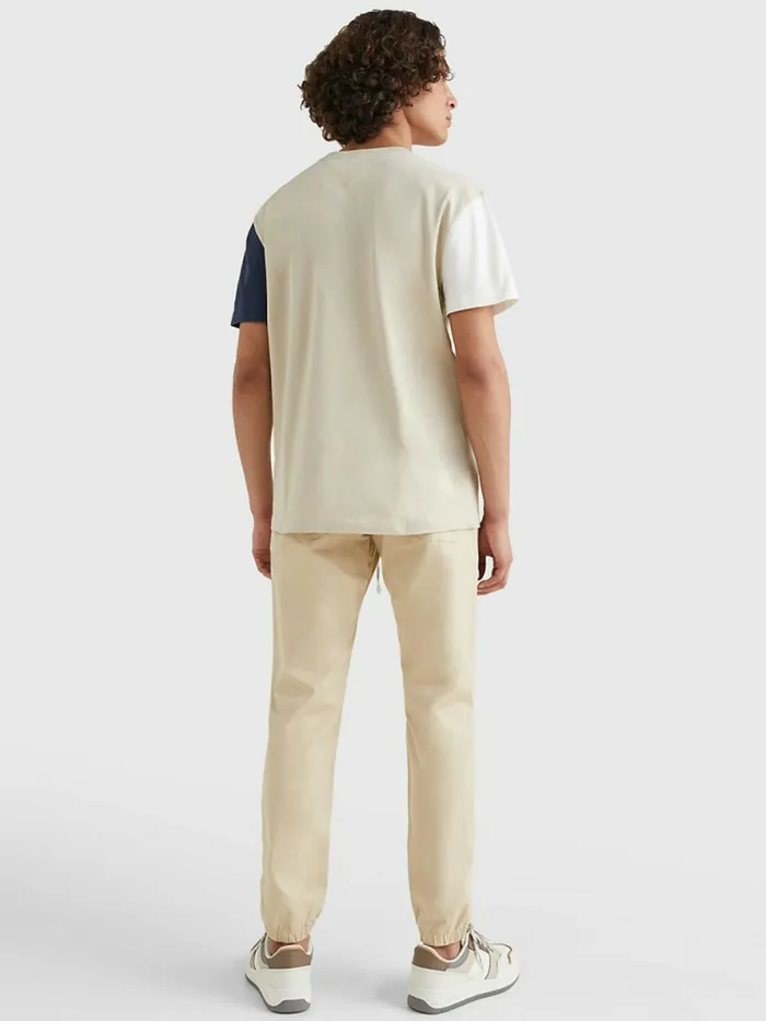 Tommy Hilfiger ColourBlocked Organic Cotton TShirt Savannah SandMulti Mens TShirts For Sale