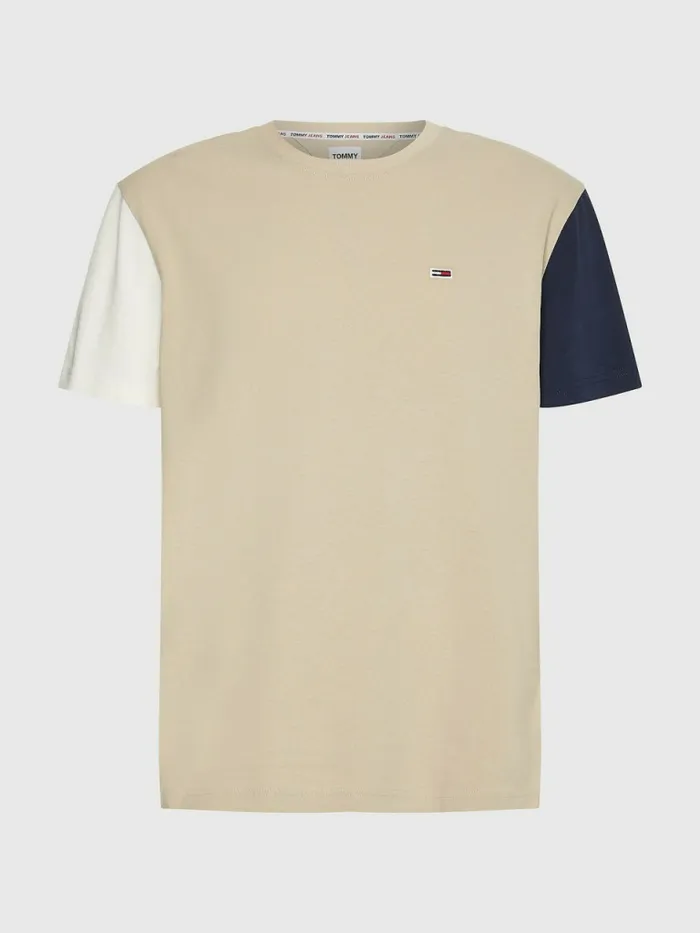 Tommy Hilfiger ColourBlocked Organic Cotton TShirt Savannah SandMulti Mens TShirts For Sale