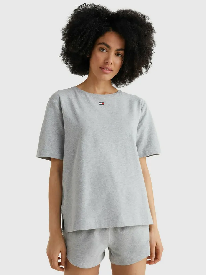 Tommy Hilfiger ColourBlocked TShirt Grey Heather Womens Lounge and Nightwear