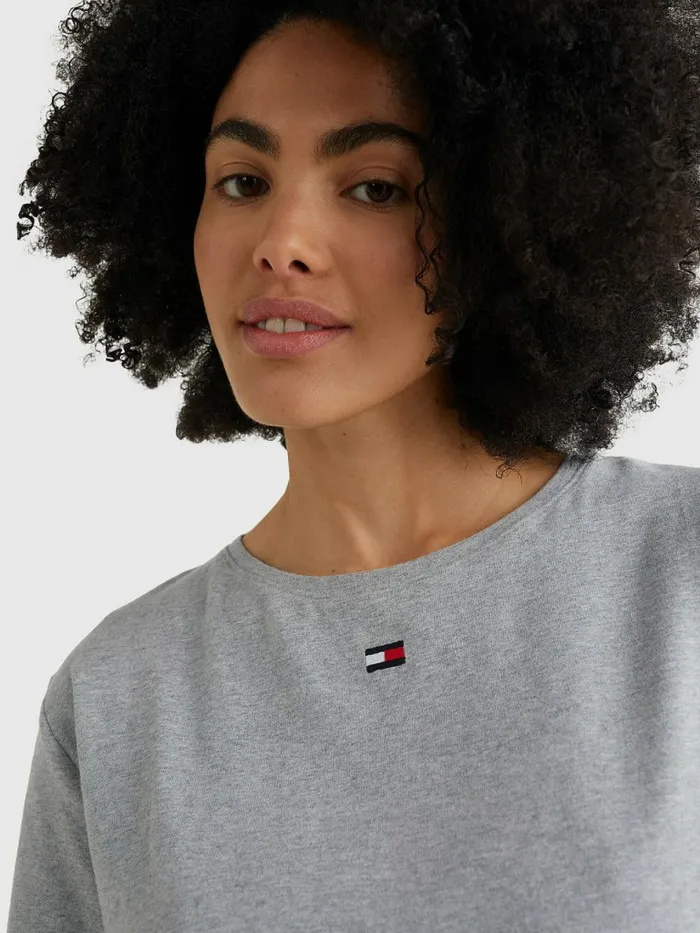 Tommy Hilfiger ColourBlocked TShirt Grey Heather Womens Lounge and Nightwear