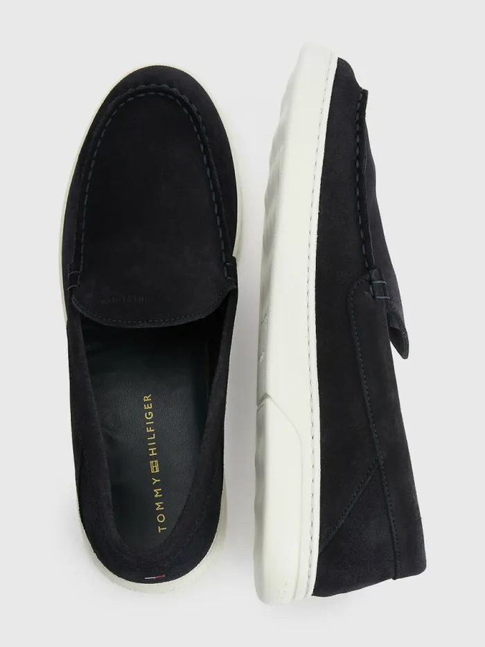 Tommy Hilfiger Comfort Suede Collapsible Loafers Desert Sky Mens Casual Shoes Near Me