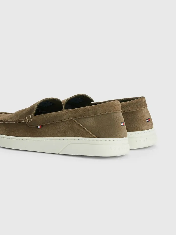 Tommy Hilfiger Comfort Suede Collapsible Loafers Island Taupe Mens Casual Shoes For Sale