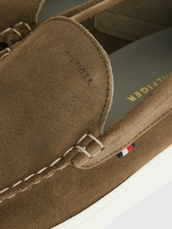 Tommy Hilfiger Comfort Suede Collapsible Loafers Island Taupe Mens Casual Shoes For Sale