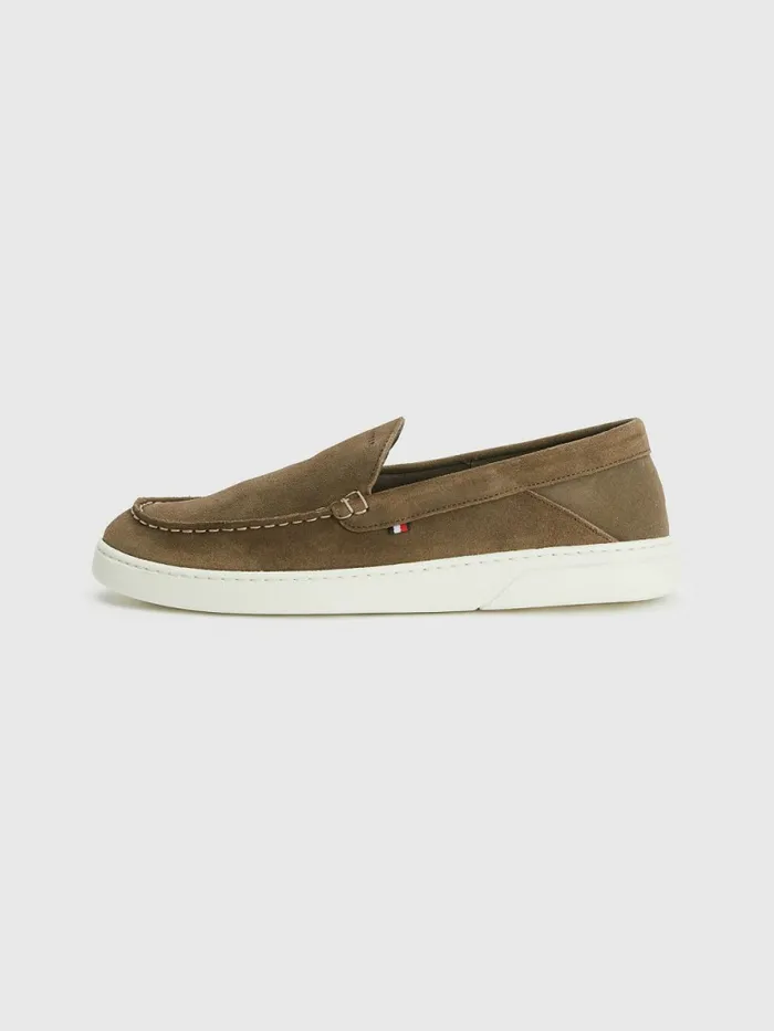 Tommy Hilfiger Comfort Suede Collapsible Loafers Island Taupe Mens Casual Shoes For Sale