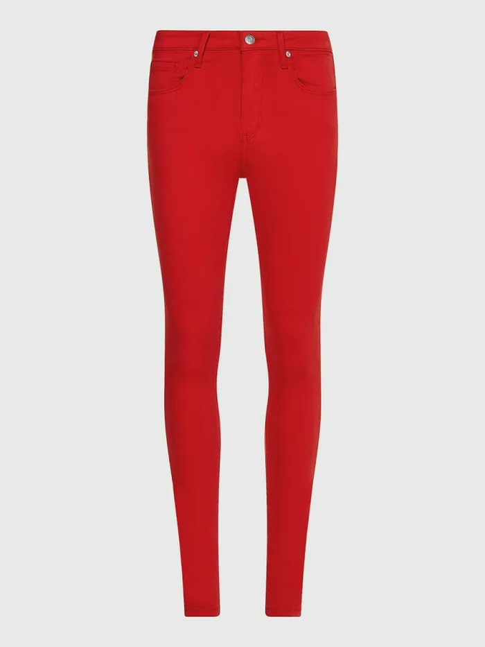 Tommy Hilfiger Como Mid Rise Skinny Th Flex Jeans Primary Red Womens Jeans Online