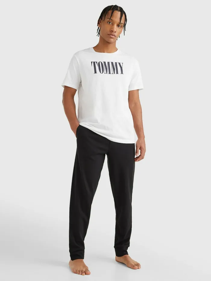 Tommy Hilfiger Contrast Logo Organic Cotton TShirt White Mens Swimwear Gift Ideas