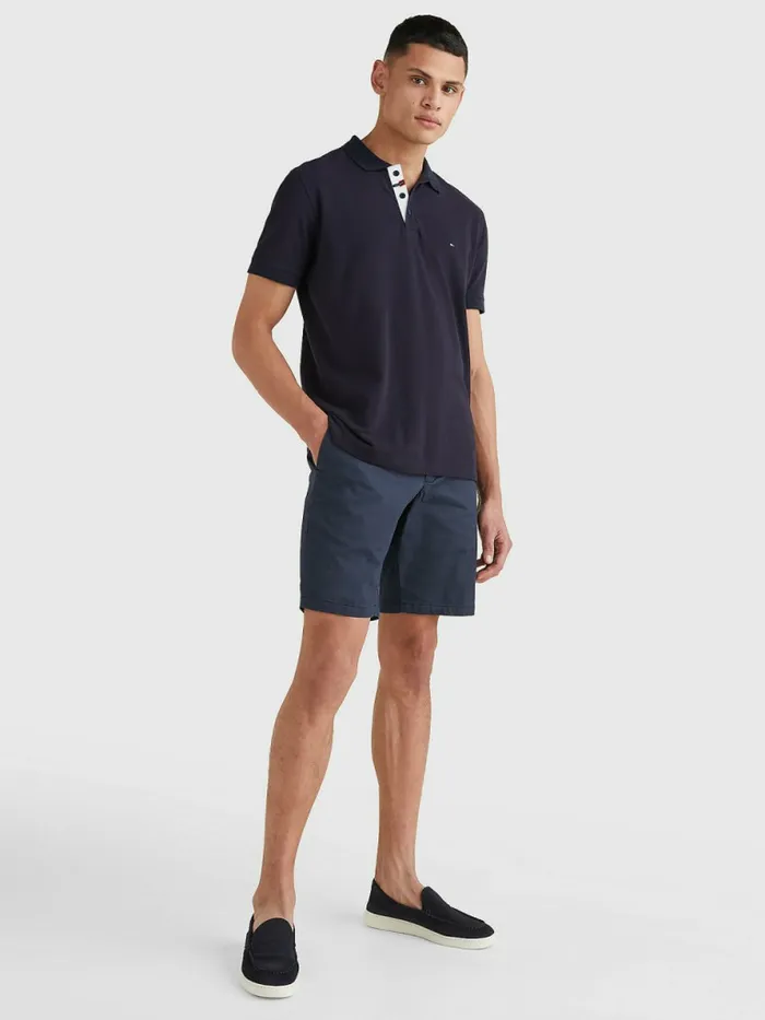 Tommy Hilfiger Contrast Placket Regular Fit Polo Desert Sky Mens Polo Shirts Gift for Friend
