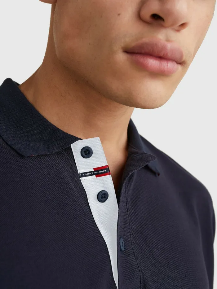 Tommy Hilfiger Contrast Placket Regular Fit Polo Desert Sky Mens Polo Shirts Gift for Friend