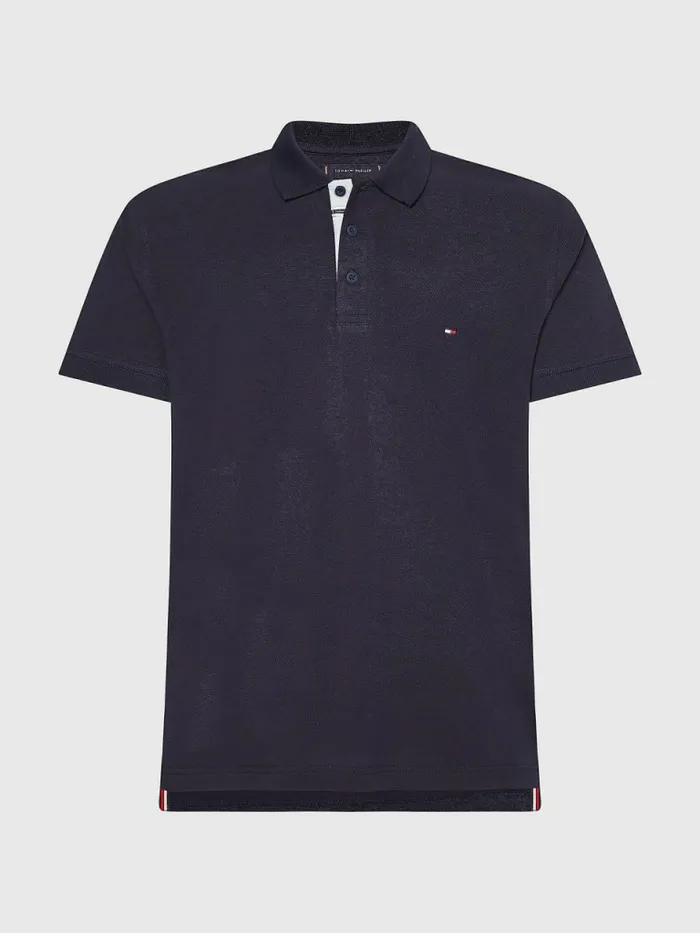 Tommy Hilfiger Contrast Placket Regular Fit Polo Desert Sky Mens Polo Shirts Gift for Friend