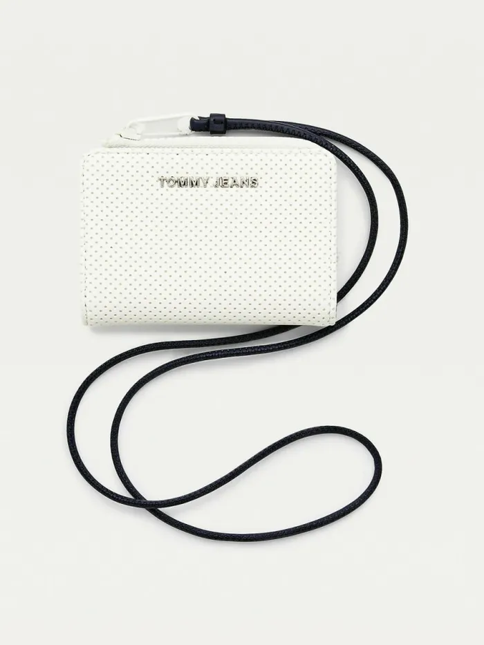 Tommy Hilfiger Corded Perforated Hanging Wallet Ecru Womens Wallets and Keyrings Fashion