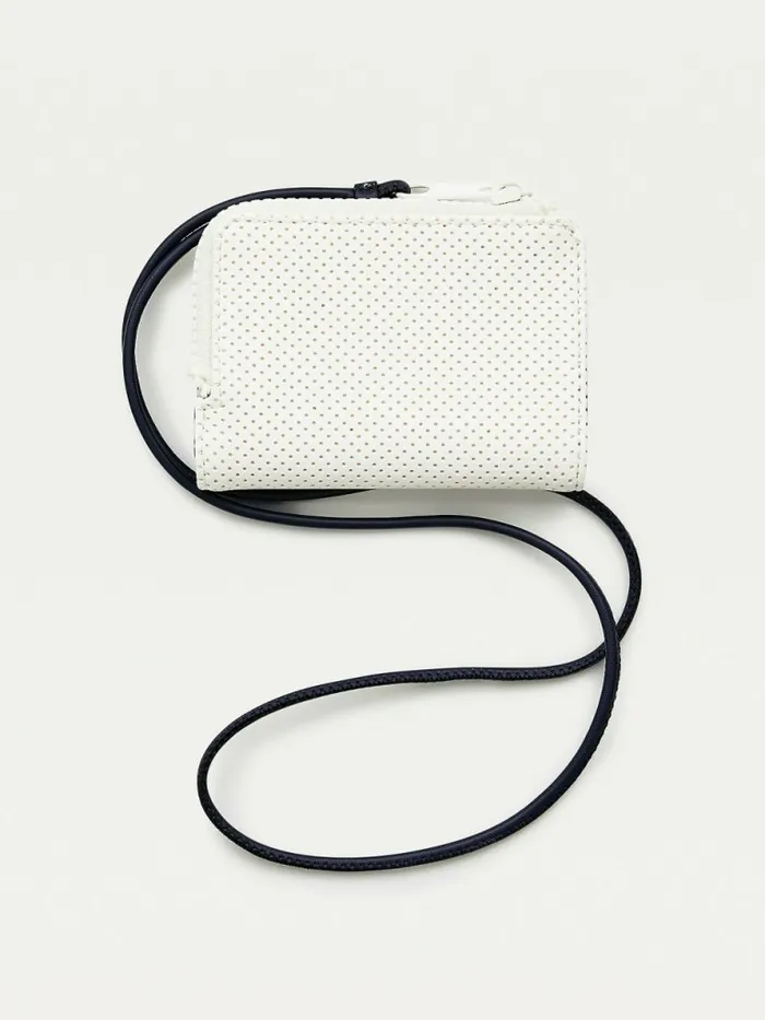 Tommy Hilfiger Corded Perforated Hanging Wallet Ecru Womens Wallets and Keyrings Fashion