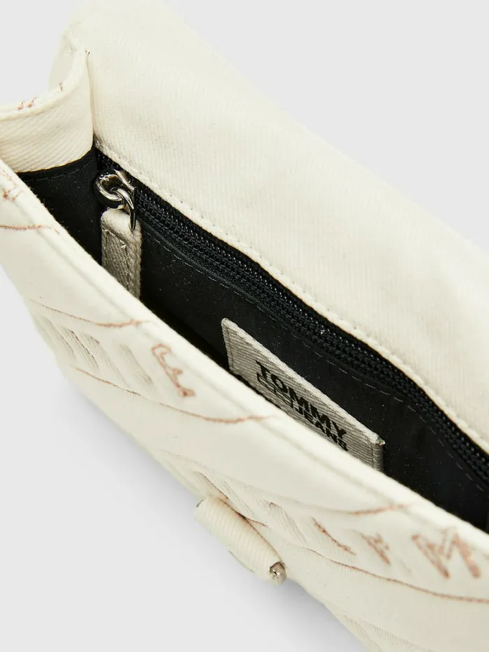 Tommy Hilfiger Cotton Canvas Chain Strap Bag Ecru Womens Bags Popular