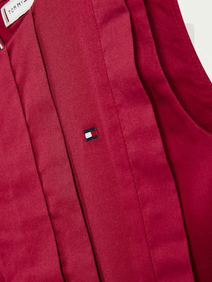 Tommy Hilfiger Cotton Fit and Flare Sleeveless Dress Cranberry Crush Girls Dresses Sale