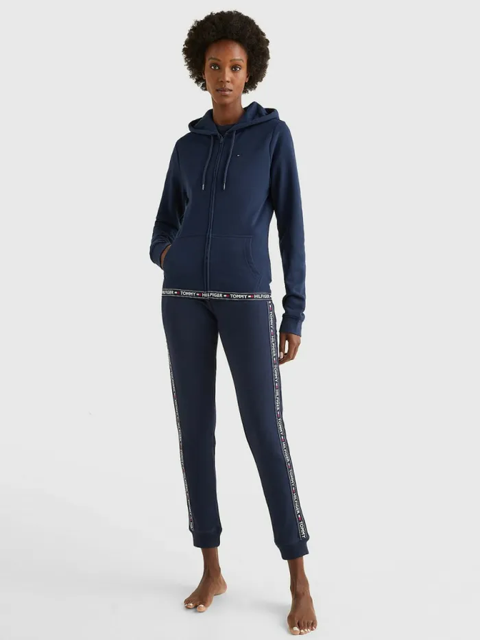 Tommy Hilfiger Cotton Terry Lounge Hoody Navy Blazer Womens Lounge and Nightwear