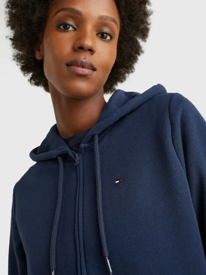 Tommy Hilfiger Cotton Terry Lounge Hoody Navy Blazer Womens Lounge and Nightwear