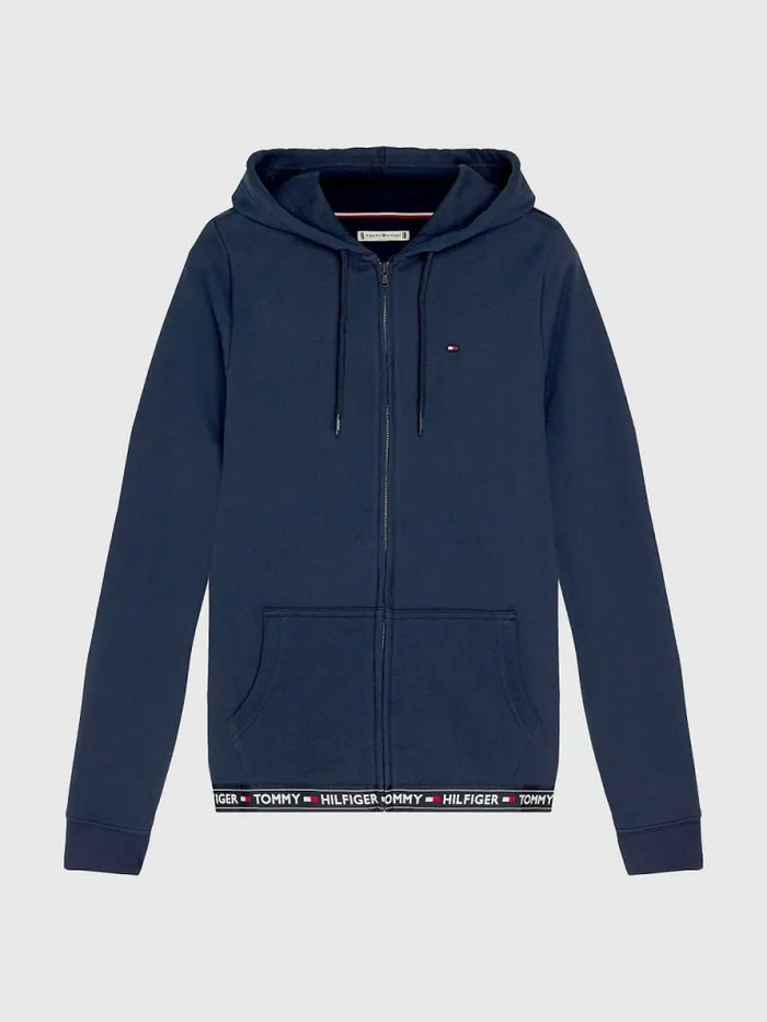 Tommy Hilfiger Cotton Terry Lounge Hoody Navy Blazer Womens Lounge and Nightwear