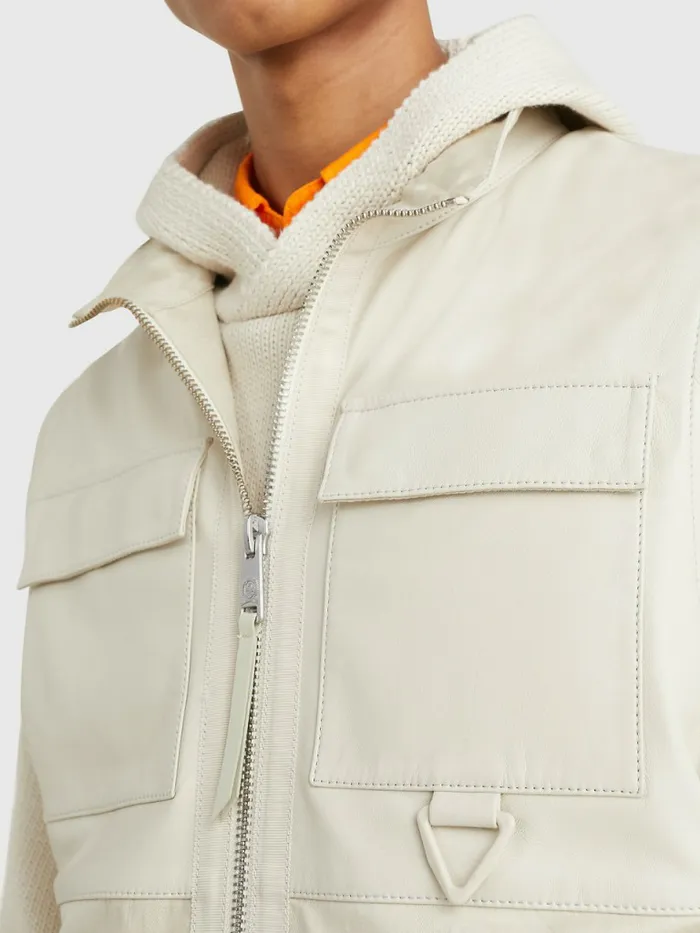 Tommy Hilfiger Crest Camo Jacquard Gilet Classic Beige Mens Coats and Jackets Casaul
