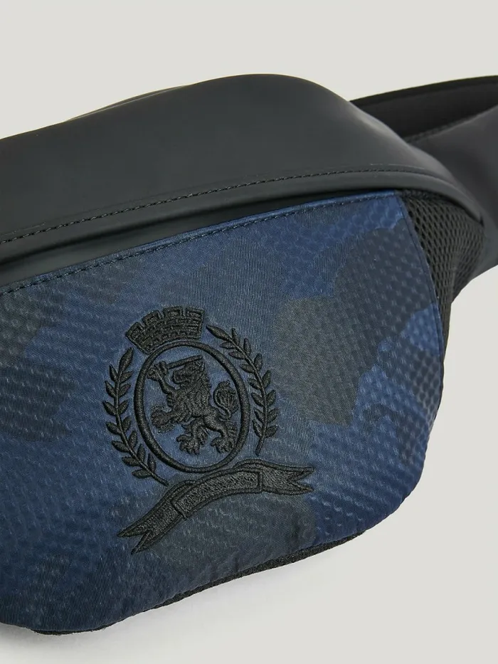 Tommy Hilfiger Crest Embroidery Crossbody Bag BlackCamo Mens Bags Popular