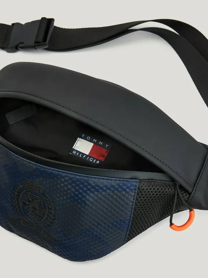 Tommy Hilfiger Crest Embroidery Crossbody Bag BlackCamo Mens Bags Popular