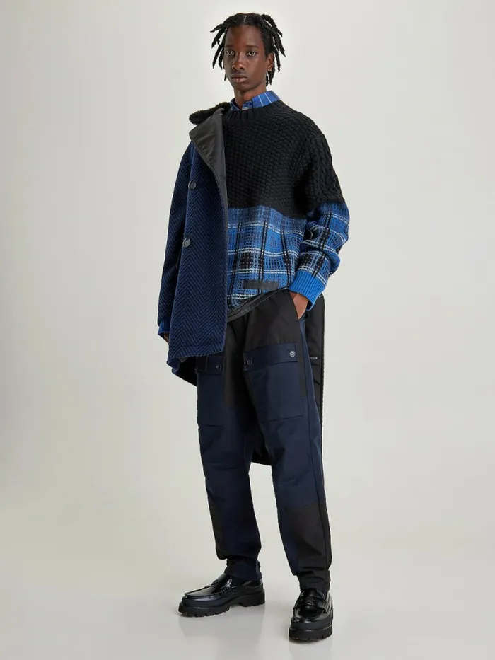 Tommy Hilfiger Crest Half Glen Check Jumper BlackMulti Mens Knitwear Popular