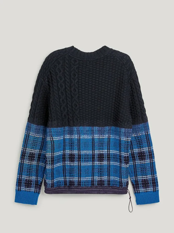 Tommy Hilfiger Crest Half Glen Check Jumper BlackMulti Mens Knitwear Popular