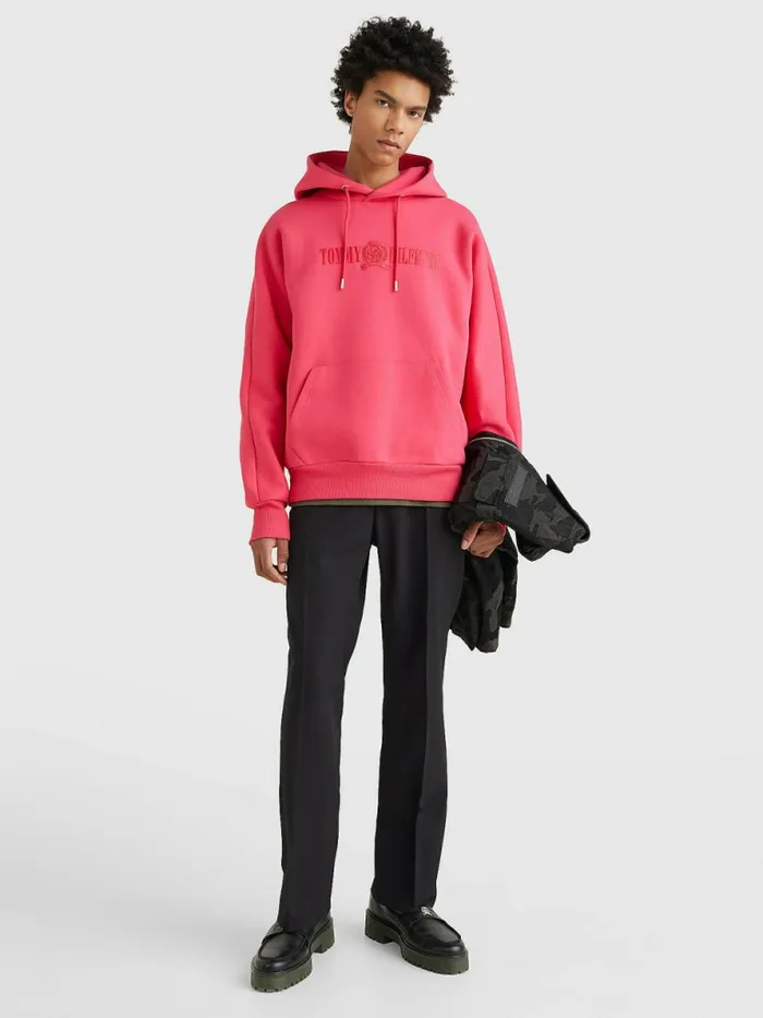 Tommy Hilfiger Crest Hoody Pink Splendor Mens Sweatshirts and Hoodies For Sale