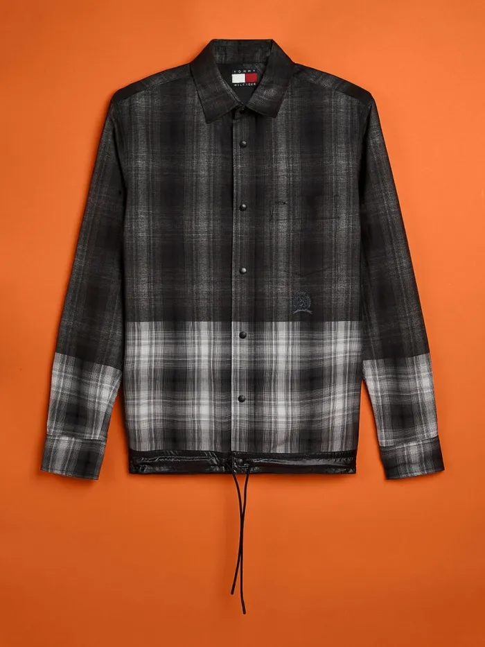 Tommy Hilfiger Crest Ombre Check Shirt Grey Check Mens Shirts Gift Ideas