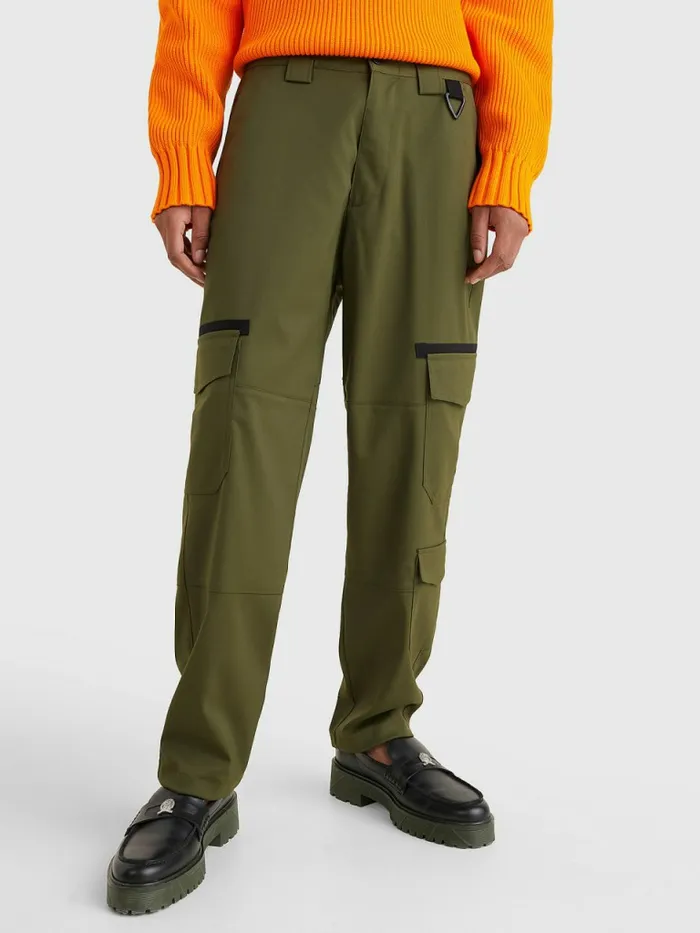 Tommy Hilfiger Crest Relaxed Cargo Trousers Northwood Olive Mens Trousers