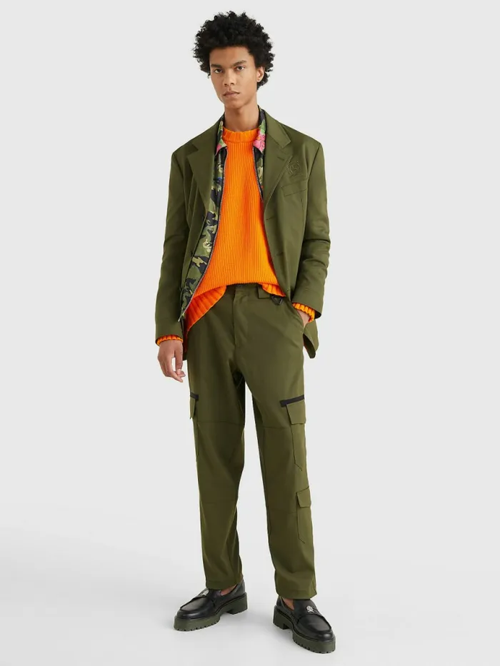 Tommy Hilfiger Crest Relaxed Cargo Trousers Northwood Olive Mens Trousers