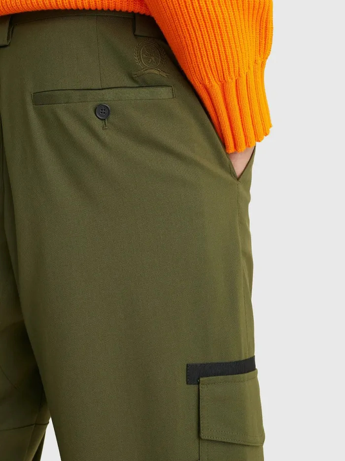 Tommy Hilfiger Crest Relaxed Cargo Trousers Northwood Olive Mens Trousers