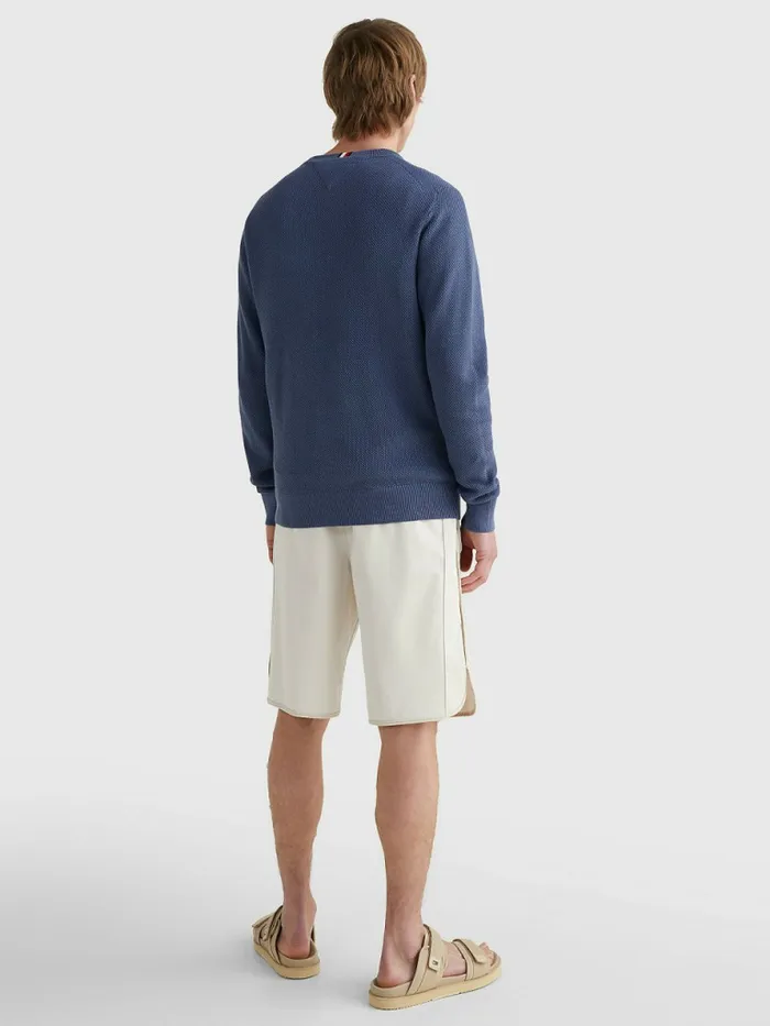 Tommy Hilfiger Crew Neck Jumper Faded Indigo Mens Knitwear Online