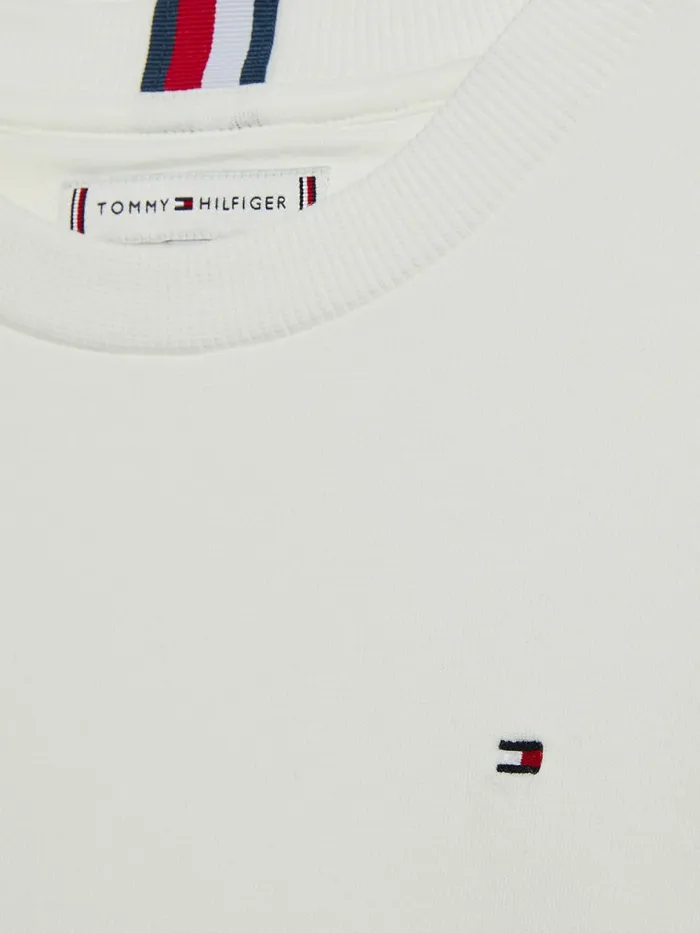 Tommy Hilfiger Crew Neck Sweatshirt Ecru Boys Jumpers and Cardigans On Sale