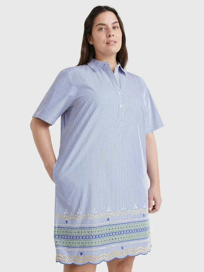 Tommy Hilfiger Curve Embroidery Short Sleeve Shirt Dress Cutwork Ithaca StpPeri Blue Womens Curve Fashion For Sale Tommy Hilfiger Curve Embroidery Short Sleeve Shirt Dress Cutwork Ithaca StpPeri Blue Womens Curve Fashion For Sale