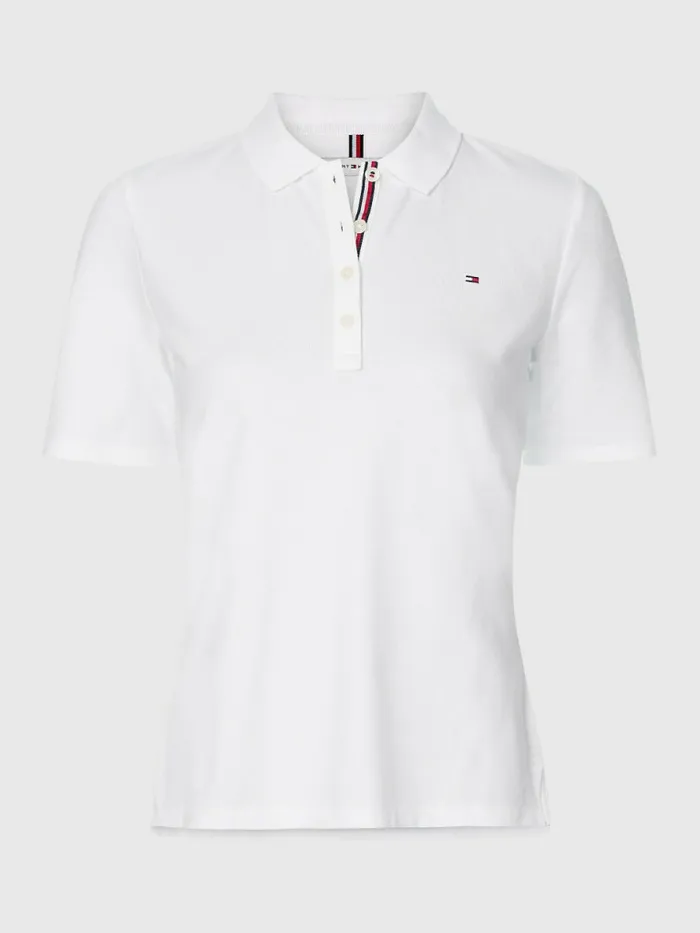 Tommy Hilfiger Curve Essential Placket Detail Polo White Womens Polo Shirts Gift Ideas Tommy Hilfiger Curve Essential Placket Detail Polo White Womens Polo Shirts Gift Ideas