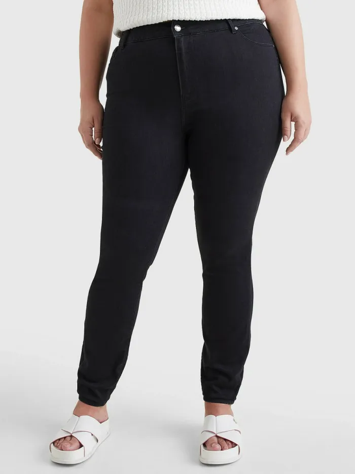 Tommy Hilfiger Curve Harlem High Waisted Super Skinny Black Jeans Black Womens Jeans Cheap On Sale Tommy Hilfiger Curve Harlem High Waisted Super Skinny Black Jeans Black Womens Jeans Cheap On Sale