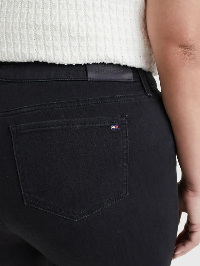 Tommy Hilfiger Curve Harlem High Waisted Super Skinny Black Jeans Black Womens Jeans Cheap On Sale