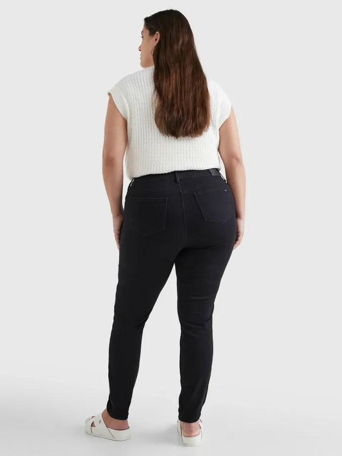 Tommy Hilfiger Curve Harlem High Waisted Super Skinny Black Jeans Black Womens Jeans Cheap On Sale