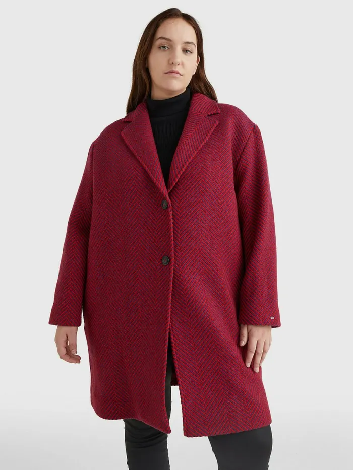 Tommy Hilfiger Curve Herringbone SingleBreasted Coat Ruby Crimson Herringbone Womens Coats and Jackets Fashion Tommy Hilfiger Curve Herringbone SingleBreasted Coat Ruby Crimson Herringbone Womens Coats and Jackets Fashion