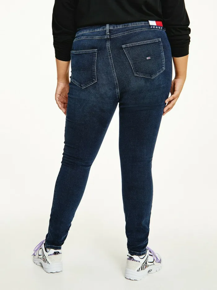 Tommy Hilfiger Curve Melany UltraHigh Rise SuperSkinny Power Stretch Jeans Denim Dark Womens Curve Fashion Casaul
