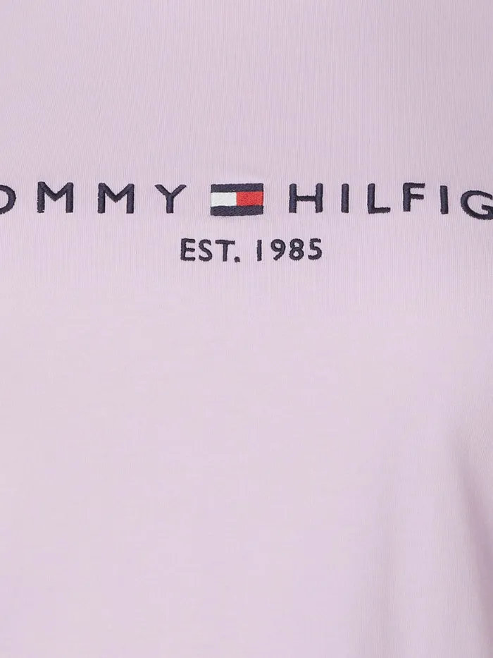 Tommy Hilfiger Curve Organic Cotton Logo TShirt Luminous Lilac Womens TShirts Near Me