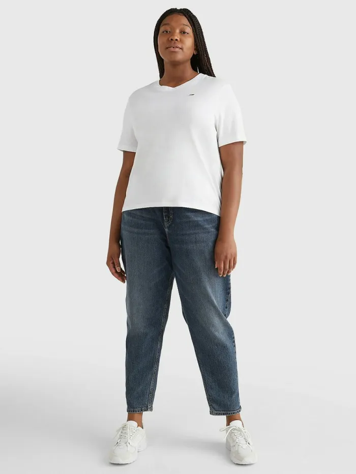 Tommy Hilfiger Curve Organic Cotton TShirt White Womens TShirts Popular
