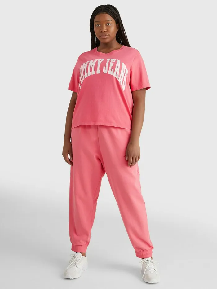 Tommy Hilfiger Curve Oversized Cropped TShirt Garden Rose Womens Curve Fashion