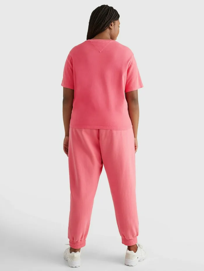 Tommy Hilfiger Curve Oversized Cropped TShirt Garden Rose Womens Curve Fashion
