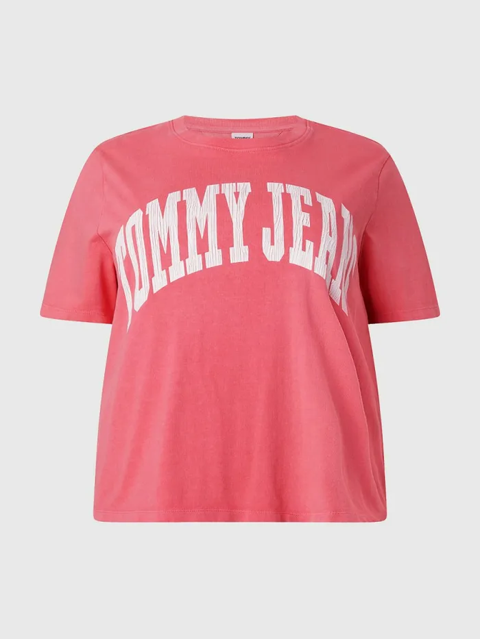 Tommy Hilfiger Curve Oversized Cropped TShirt Garden Rose Womens Curve Fashion