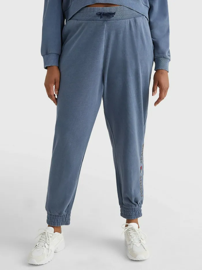 Tommy Hilfiger Curve Relaxed Fit Logo Joggers Twilight Navy Womens Trousers