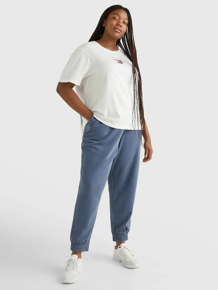 Tommy Hilfiger Curve Relaxed Organic Cotton TShirt Ecru Womens Curve Fashion