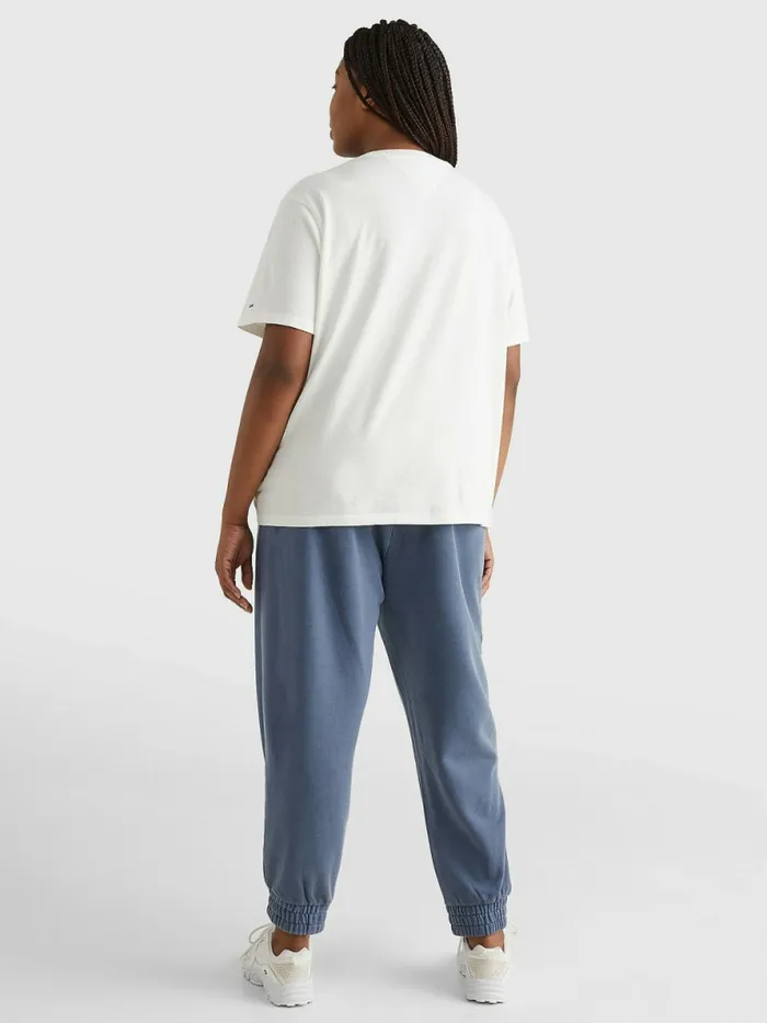 Tommy Hilfiger Curve Relaxed Organic Cotton TShirt Ecru Womens Curve Fashion