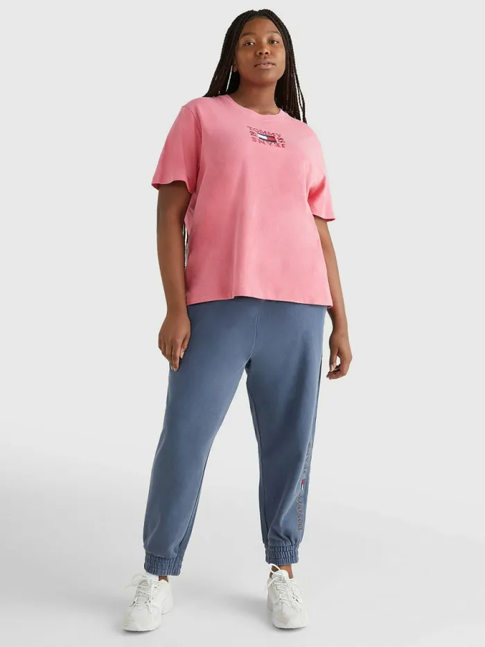 Tommy Hilfiger Curve Relaxed Organic Cotton TShirt Garden Rose Womens TShirts Cheap On Sale